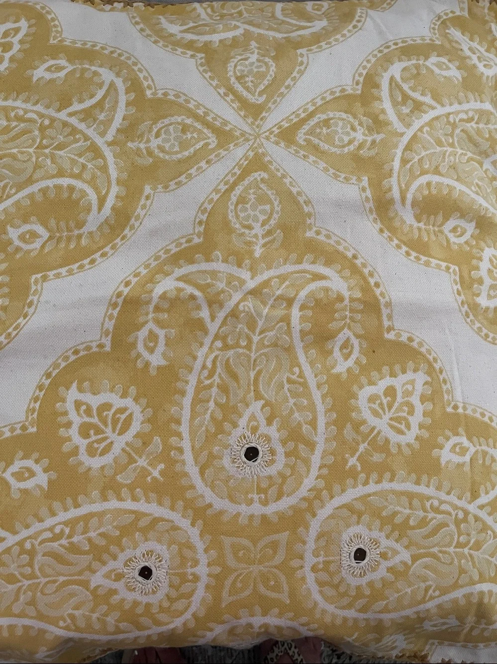 2 POTTERY BARN pillow covers Natural Back Canvas 24x24” - 1 yellow, 1 rust